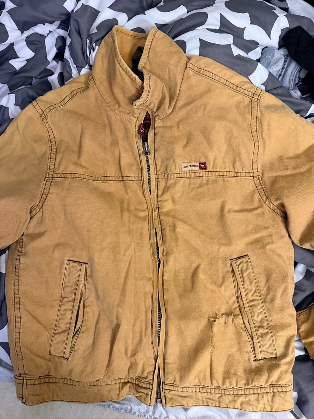 Abercrombie & Fitch Tan Lightweight Work Jacket